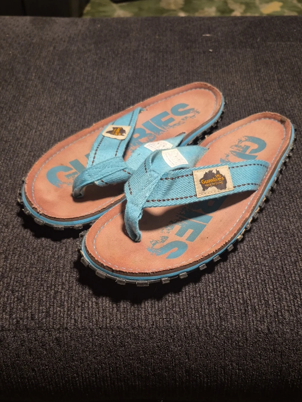Men’s Aqua Blue Canvas Flip Flop Sandals